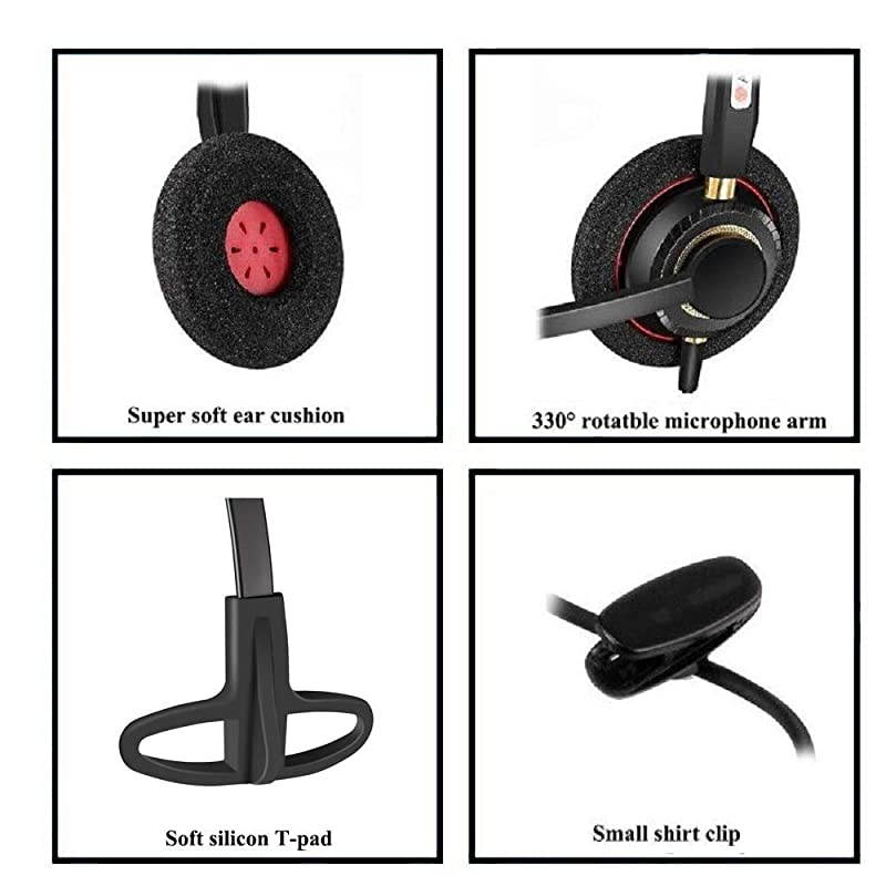 Cisco Headset with Noise Canceling Microphone Mute Switch ONLY for Cisco IP Phones 6941 7841 7861 7941 7942 7945 7960 7961 7962 7965 8845 8945M12 M22 etc