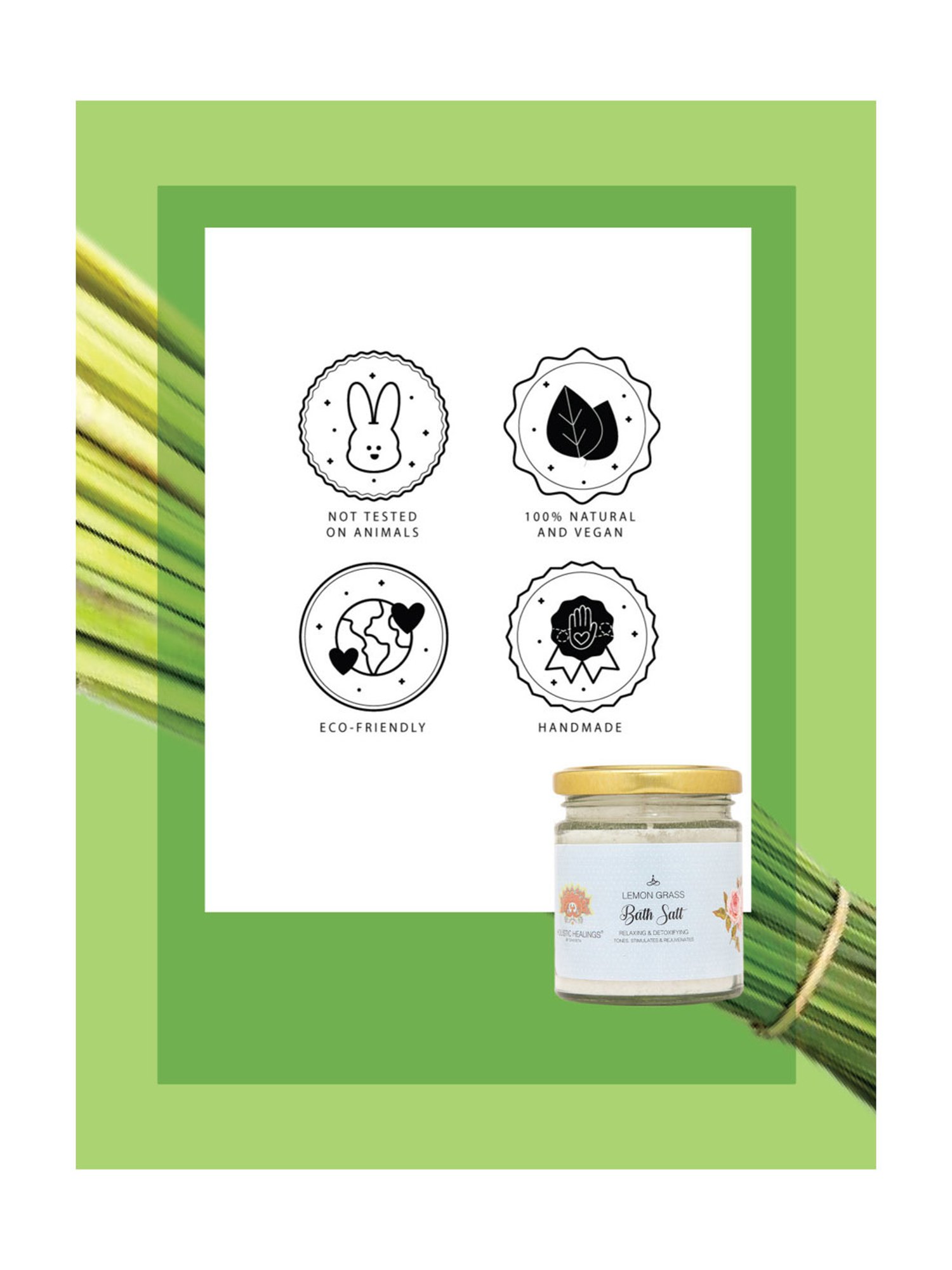 Holistic Healings By Shaveta Bath Salt Lemongrass - 200 gm