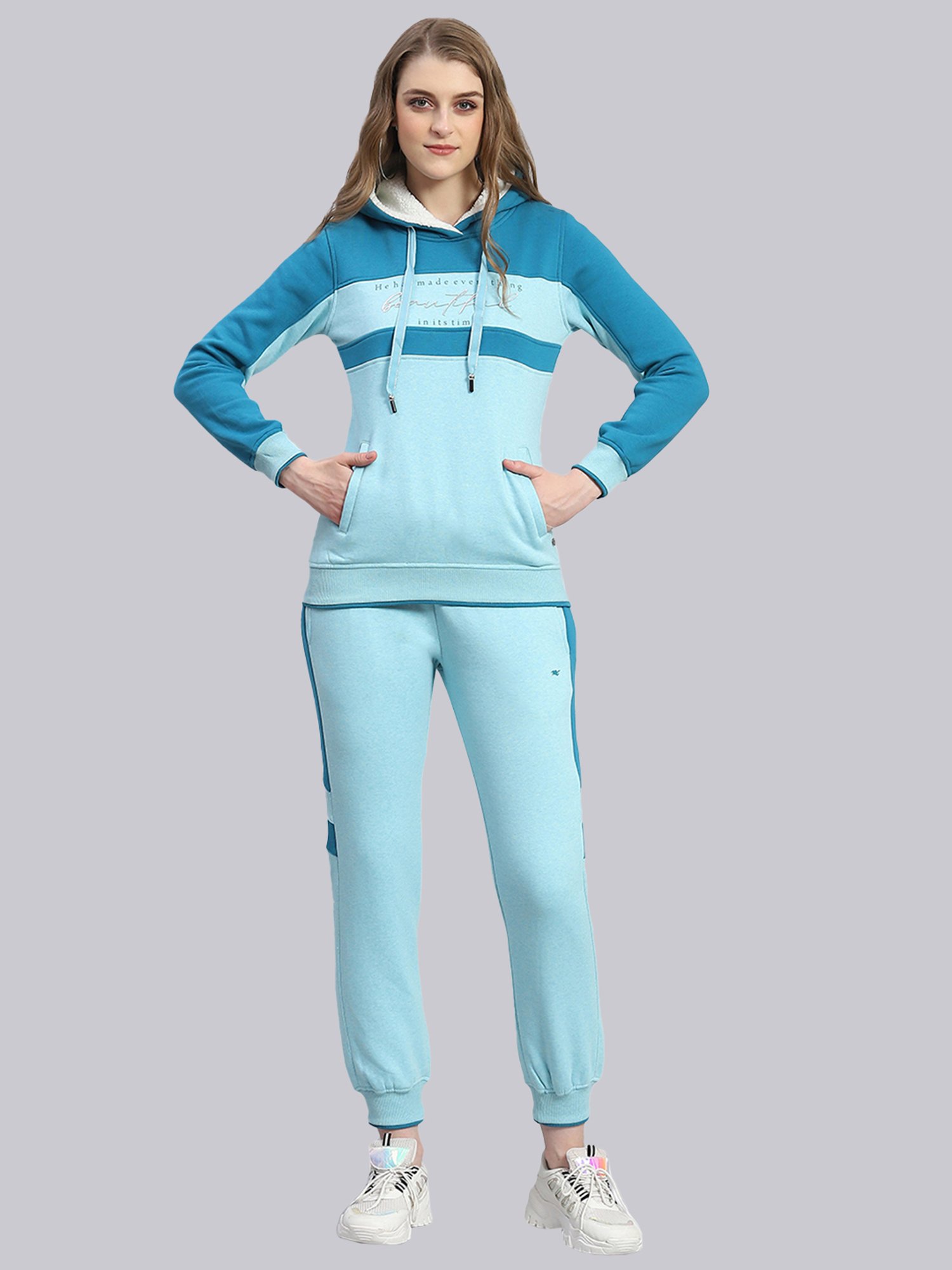Monte Carlo Aqua Cotton Graphic Print Tracksuit