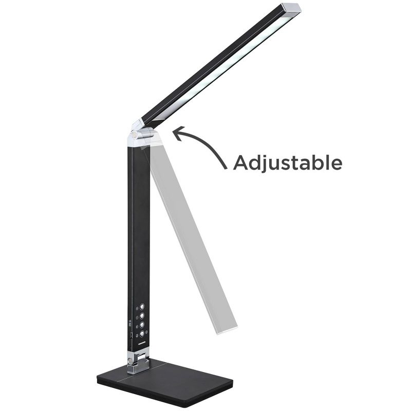 23" Iron/Seeded Glass Axel Farmhouse Industrial Task Lamp (Includes LED Light Bulb) Black - JONATHAN Y