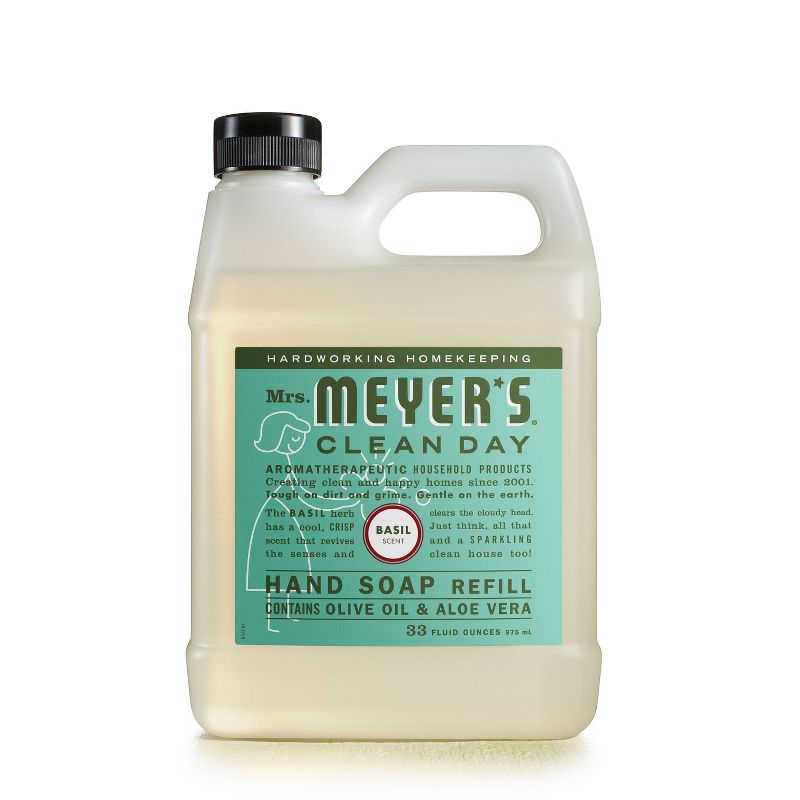 Mrs. Meyer's Basil Scented Liquid Hand Soap Refill - 33 fl oz