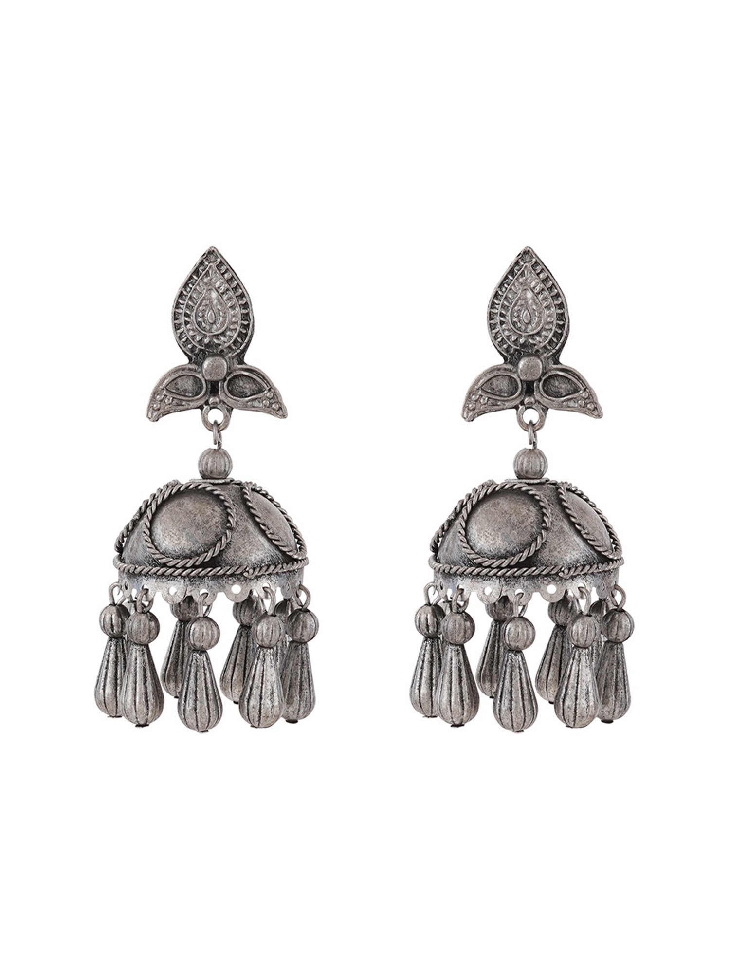 Sri Jagdamba Pearls Black Rosy Pearl Drop Earrings