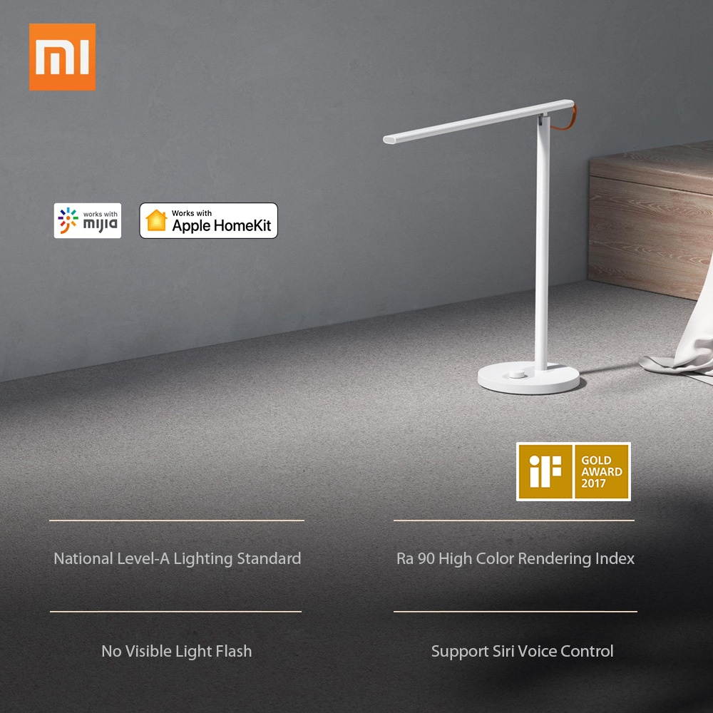 Original Xiaomi Mijia Mi LED Desk Lamp 1S Foldable Ra90 Table Lamp 4 Lighting Modes For Apple HomeKit Mi Home APP Siri Voice Control 100V-240V