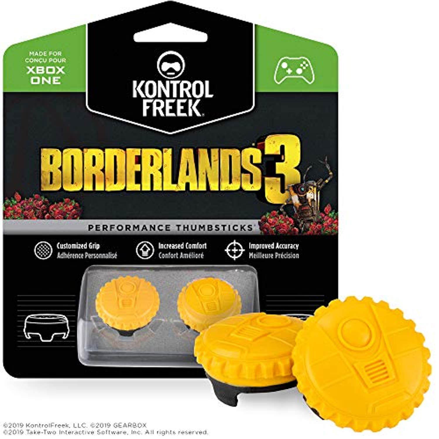 kontrolfreek borderlands 3 claptrap performance thumbsticks for xbox one | 2 mid-rise convex thumbsticks | yellow