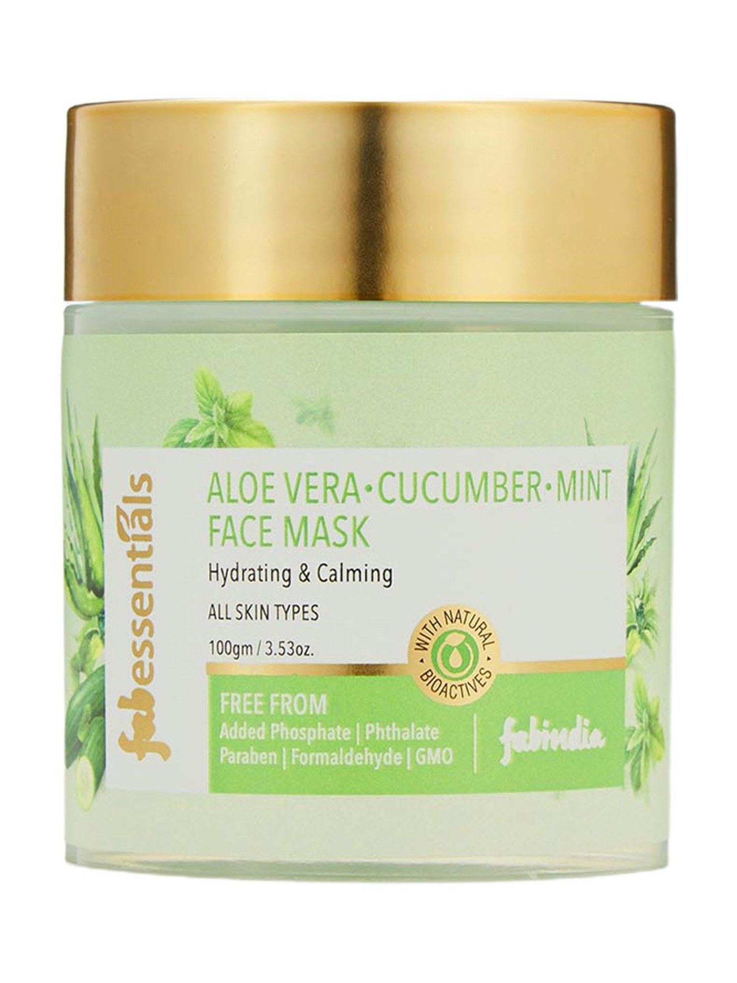 Fabessentials Aloe Vera, Cucumber & Mint Face Mask - 100 gm