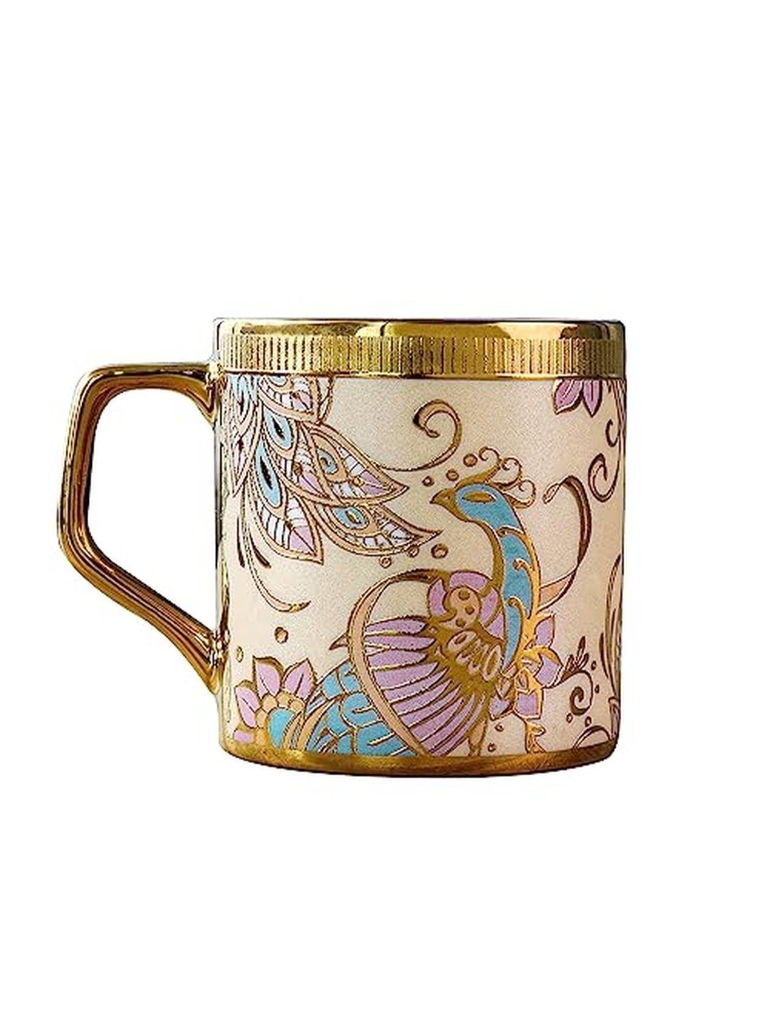 Femora Golden Ceramic Coffee Mug - Set of 6