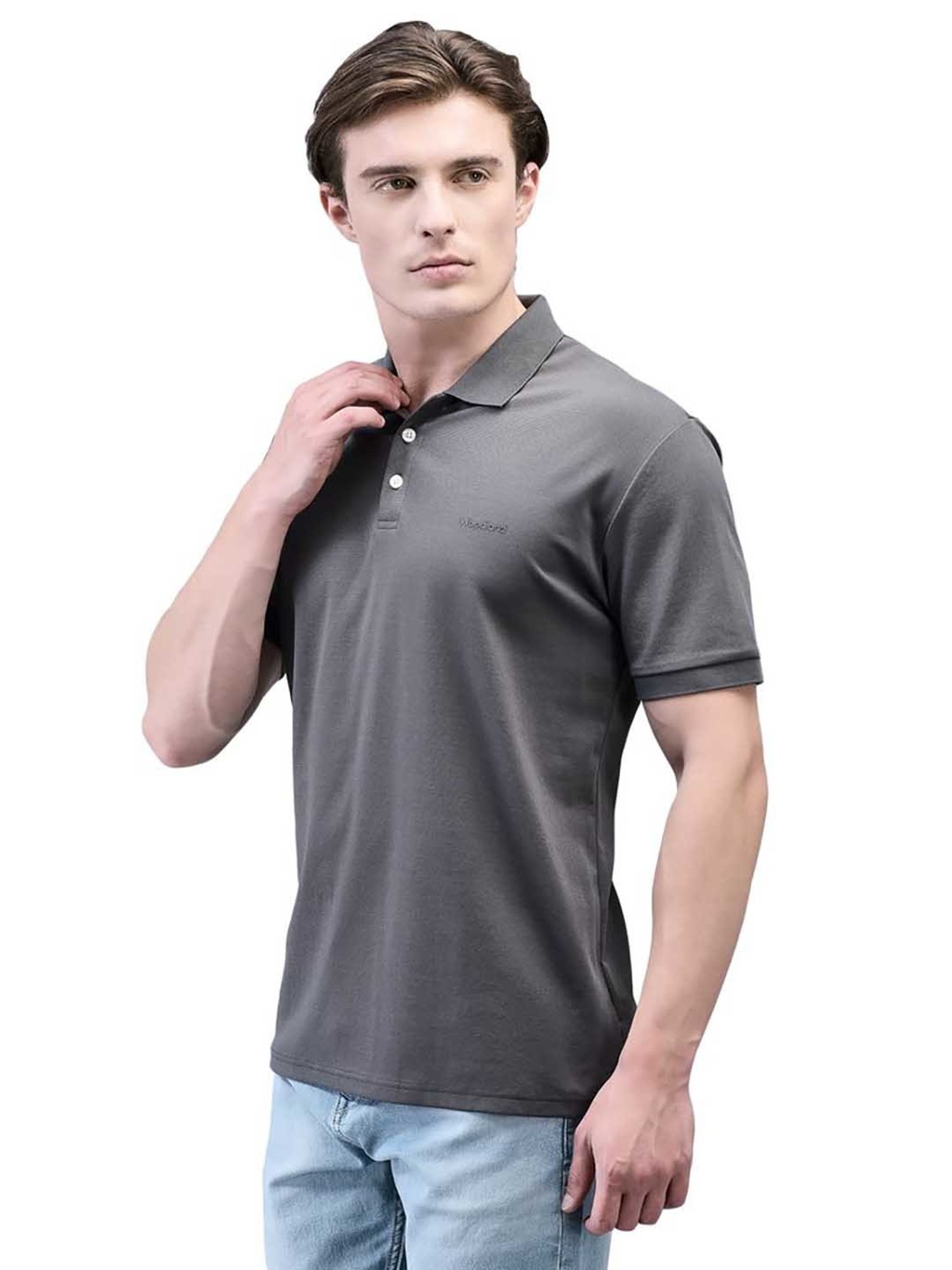 Woodland Dark Grey Regular Fit Polo T-Shirt