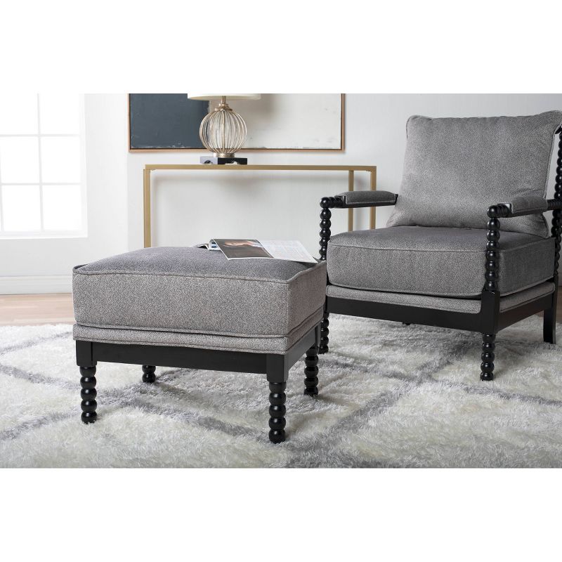 Colonnade Spindle Square Ottoman Pewter - Studio Designs Home