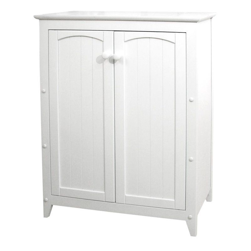 Wood 2 Door Storage Cabinet in White-Pemberly Row