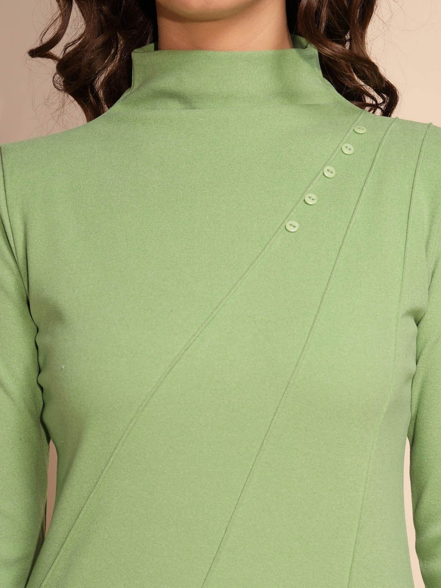 Global Republic Sage Green Knit Regular Fit Top