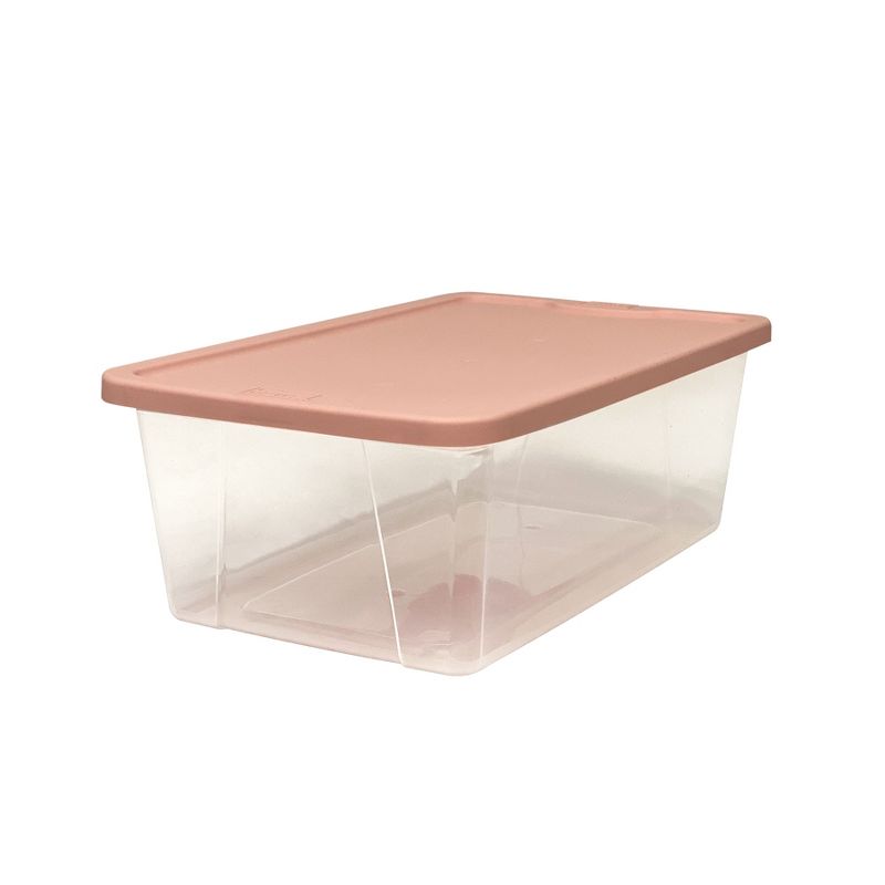 Homz 6 Quart Multi Use Snaplock Storage Container w/Lid, Pearl Blush (10 Pack)