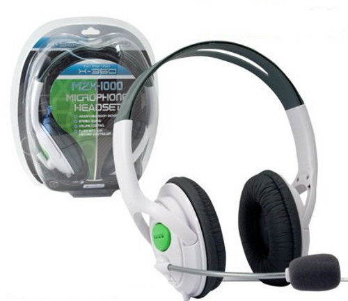 Xbox 360 MZX-1000 Lives Stereo Microphone Headset White Brand New