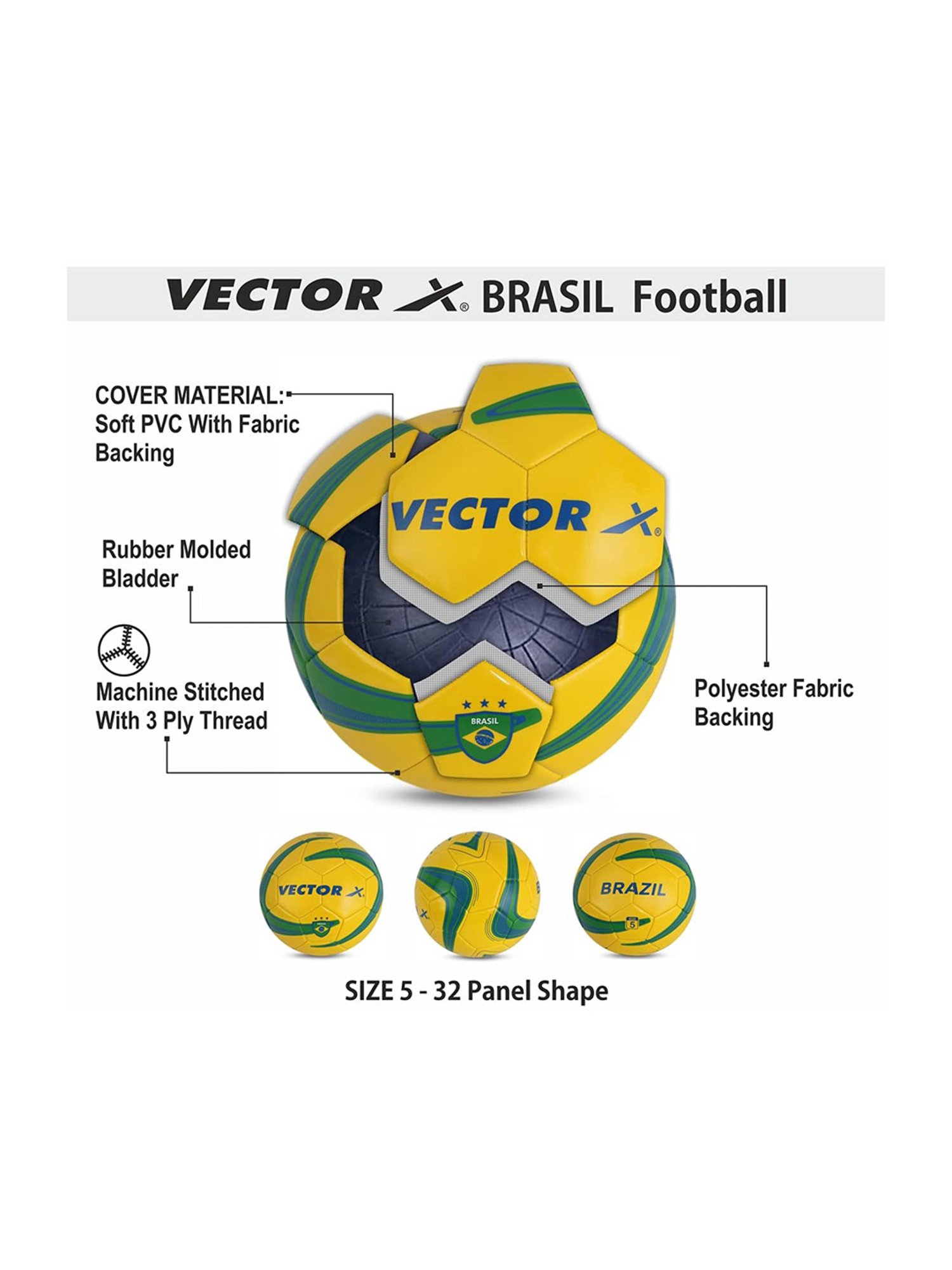 Vector X Yellow Football - Size 1