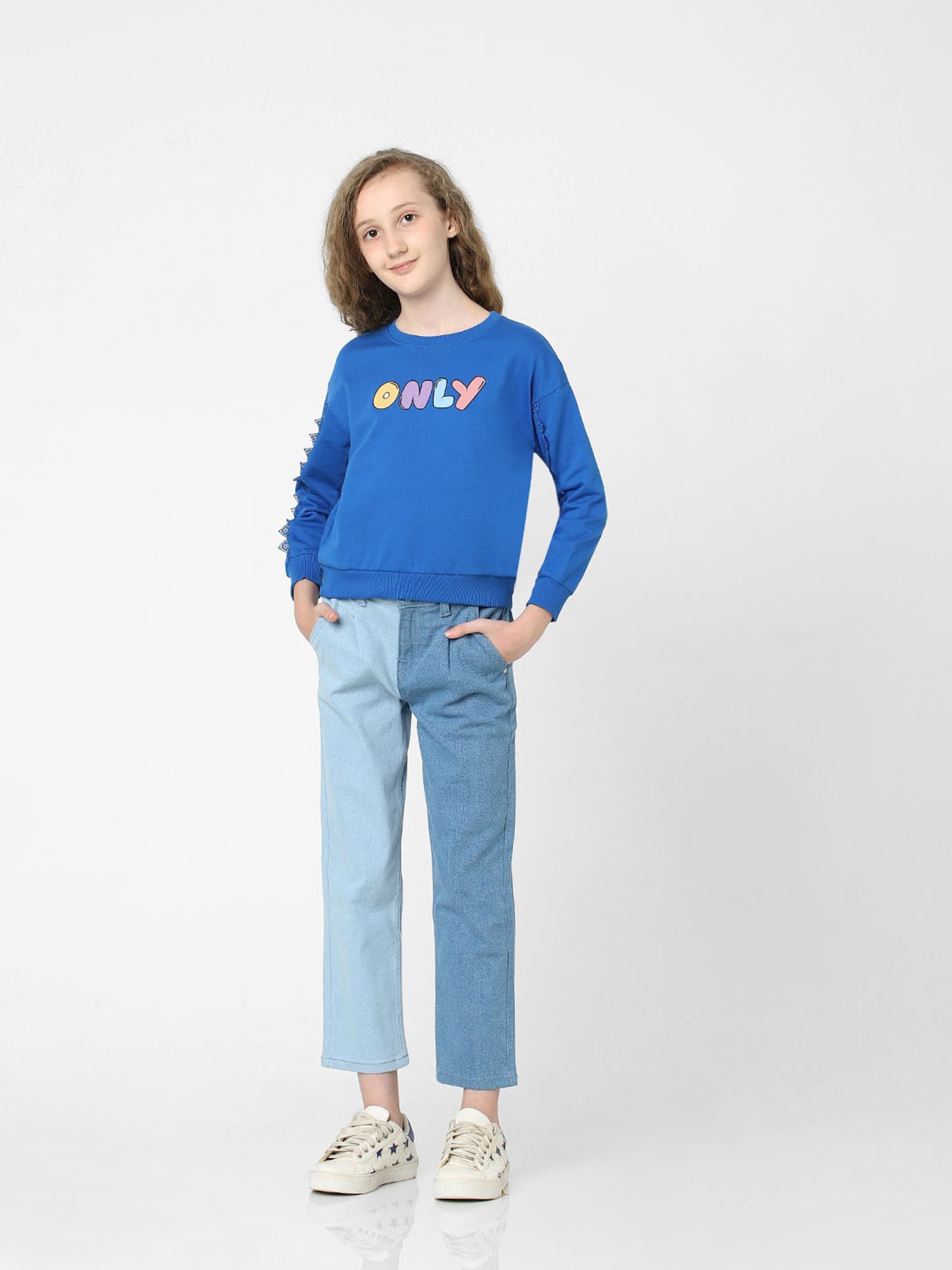 KIDS ONLY Royal Blue Graphic Print Full Sleeves Sweatshirt