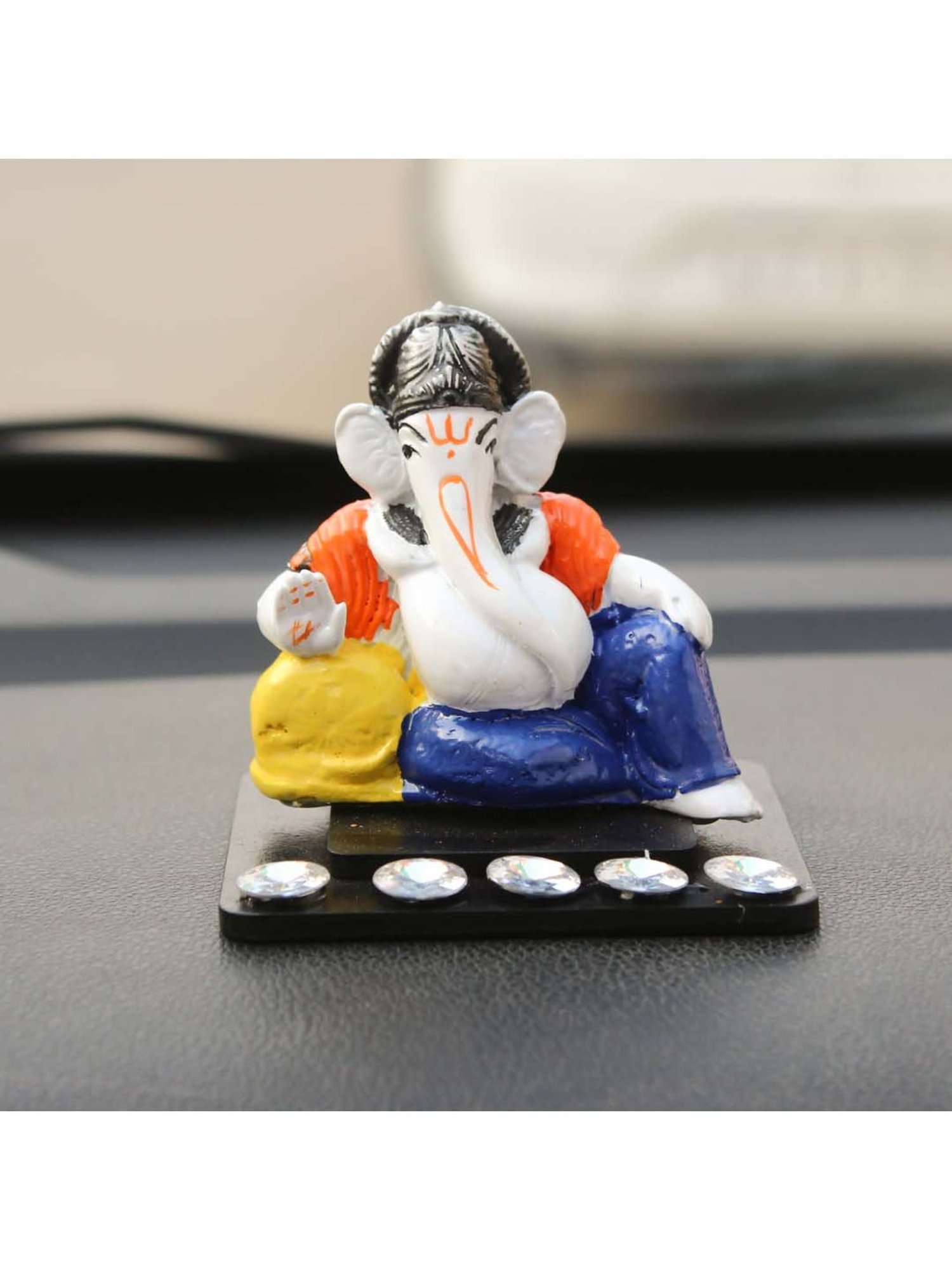 eCraftIndia Decorative Lord Ganesha Showpiece for Car Dashboard, Home Temple and Office Desks