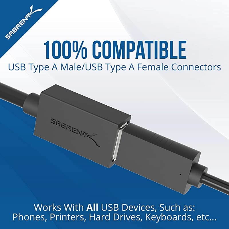 22AWG USB 30 Extension Cable AMale to AFemale Black 10 Feet CB3010