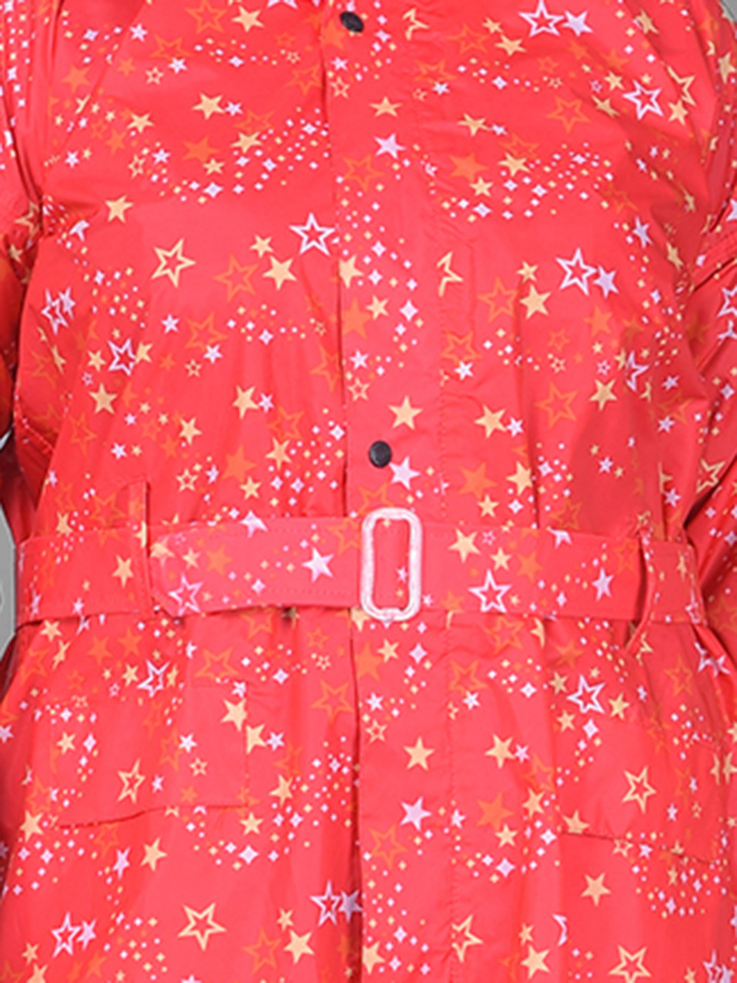 Dollar Red Printed Rain Jacket