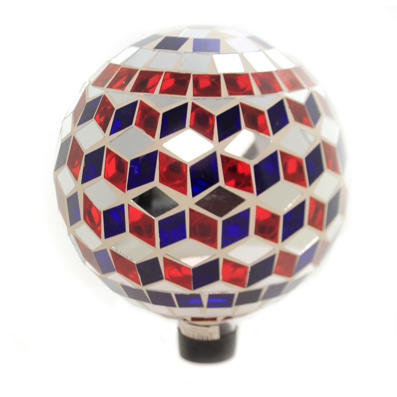 Home & Garden 11.5" Rwb  America Gazing Ball Patriotic Landscape Decor Carson Home Accents  -  Outdoor Sculptures And Statues