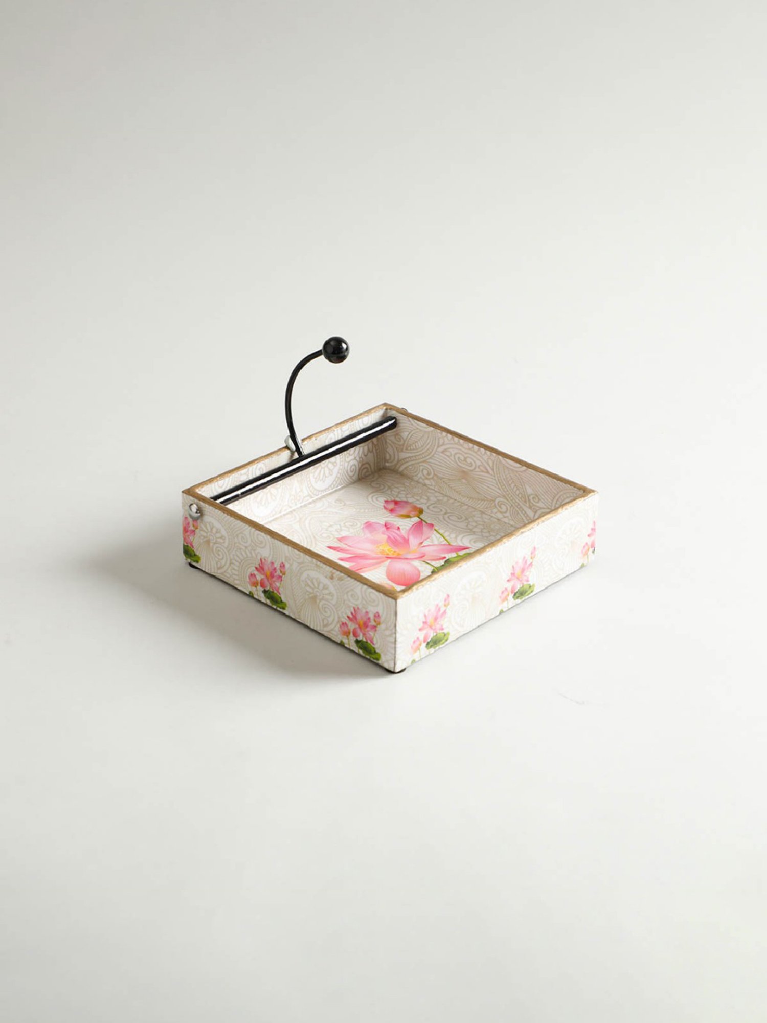 Home4U Glizz Floral Multicolor Bamboo Napkin Holder