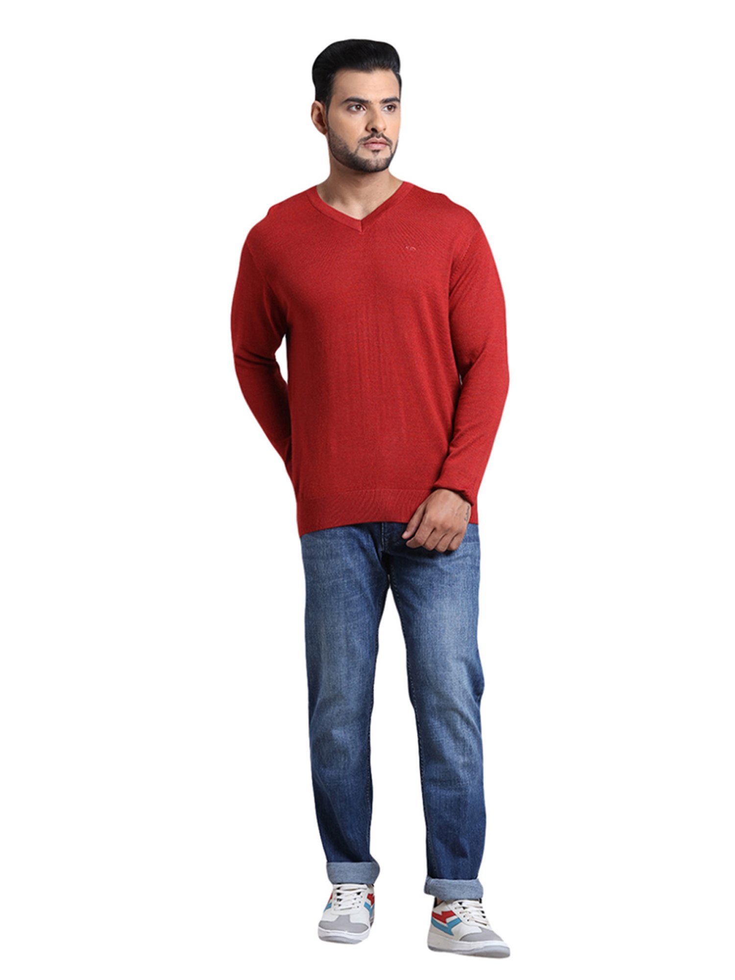 ColorPlus Red Tailored Fit Sweater