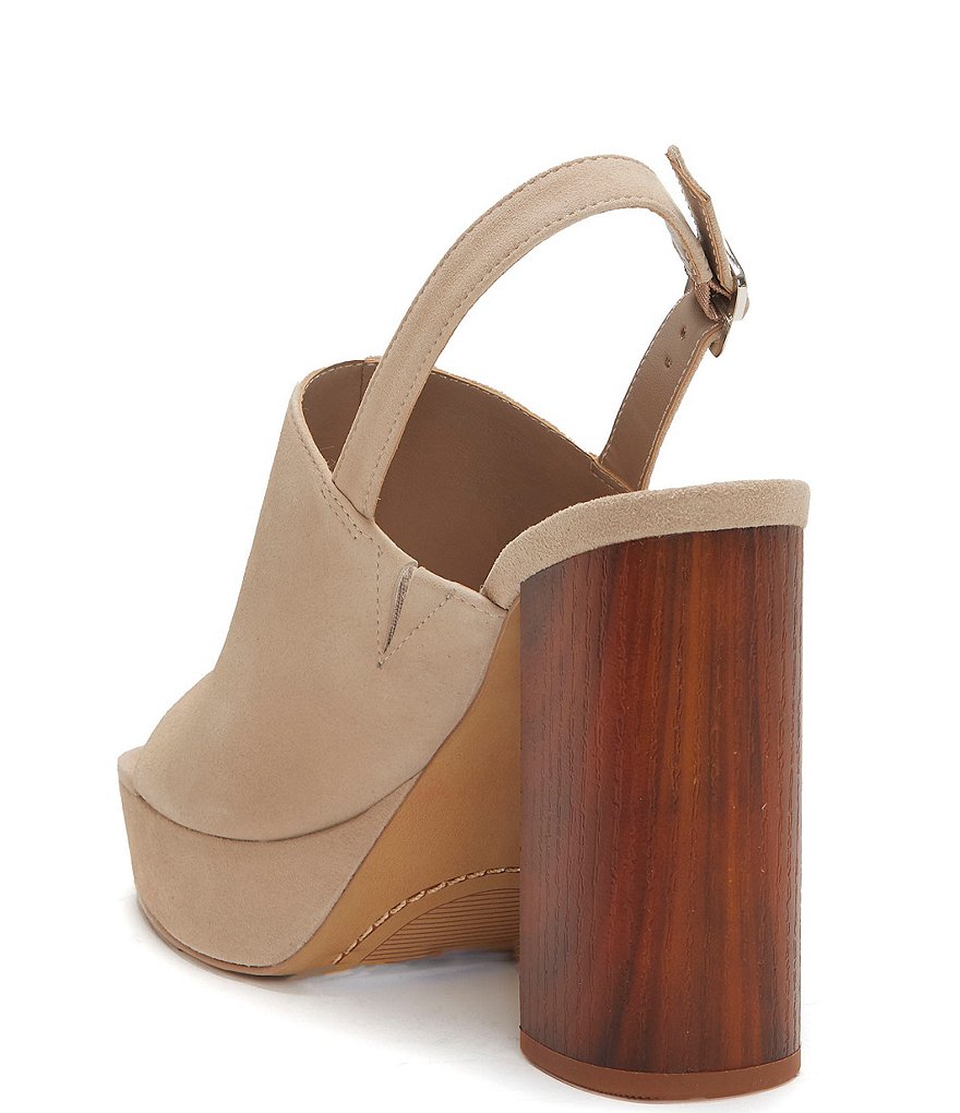 Vince Camuto Sovetta Suede Square Toe Platform Slingback Sandals