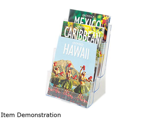 deflecto Multi Compartment DocuHolder, 3 Compartments, 9-1/2w x 8d x 12-5/8h, Clear