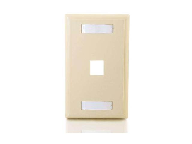 C2G 03710 1-Port Keystone Single Gang Wall Plate, Ivory
