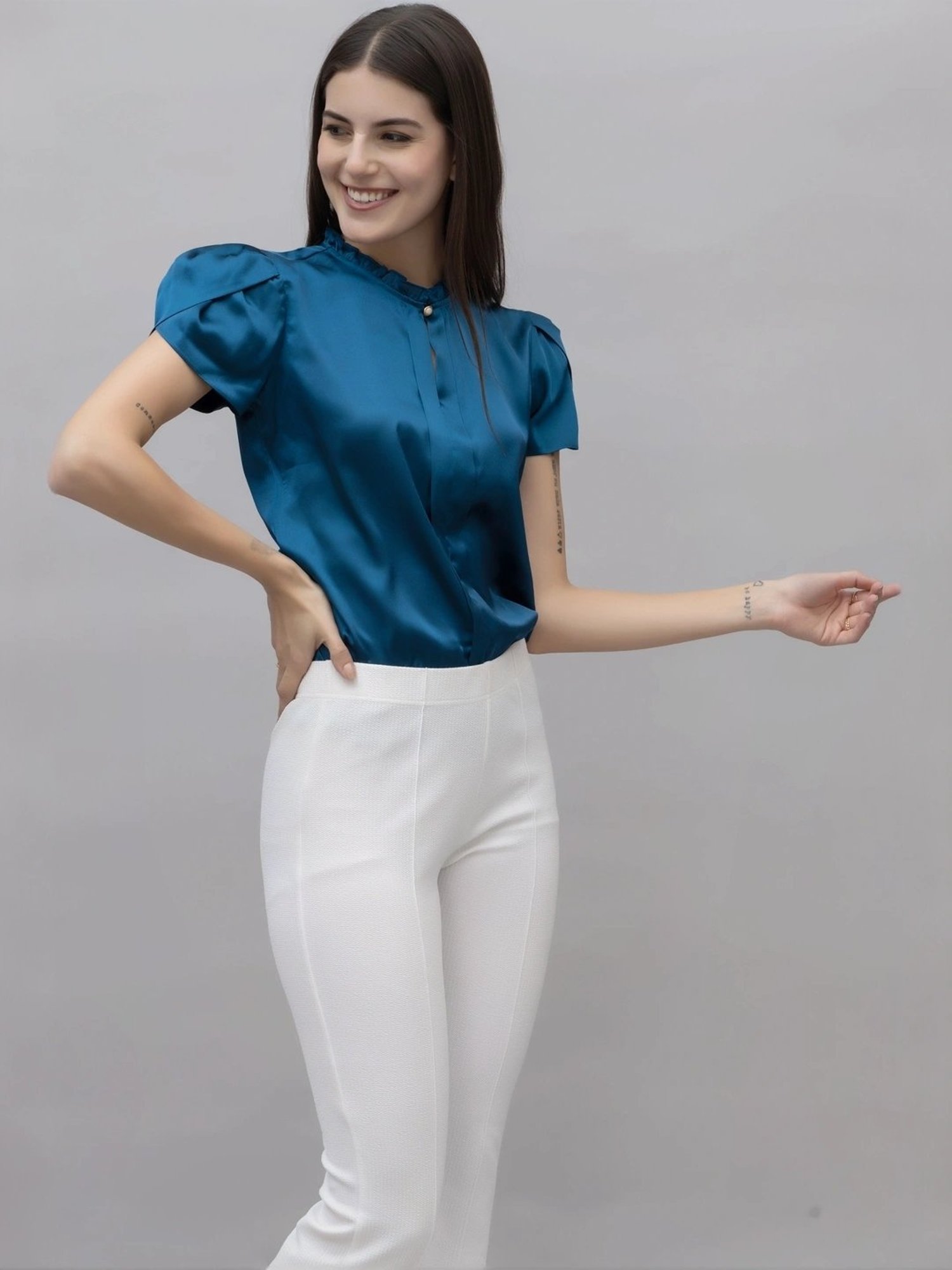 PURYS Blue Regular Fit Top