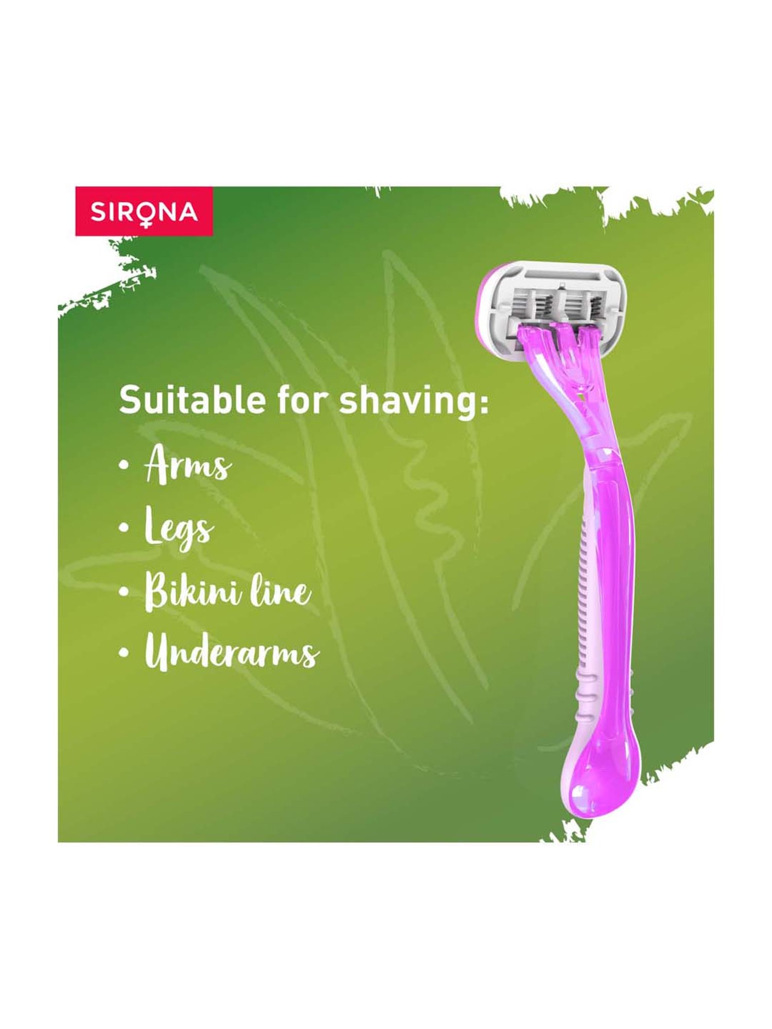Sirona Aloe- Boost 4 Blade Reusable Hair Removal Razor - 1 Pcs