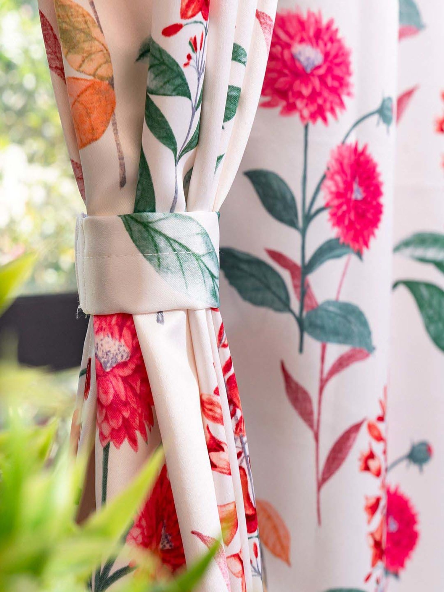 Swayam Brown Paisley J&B Blackout Eyelet Door Curtain - Single Piece (7 Ft)