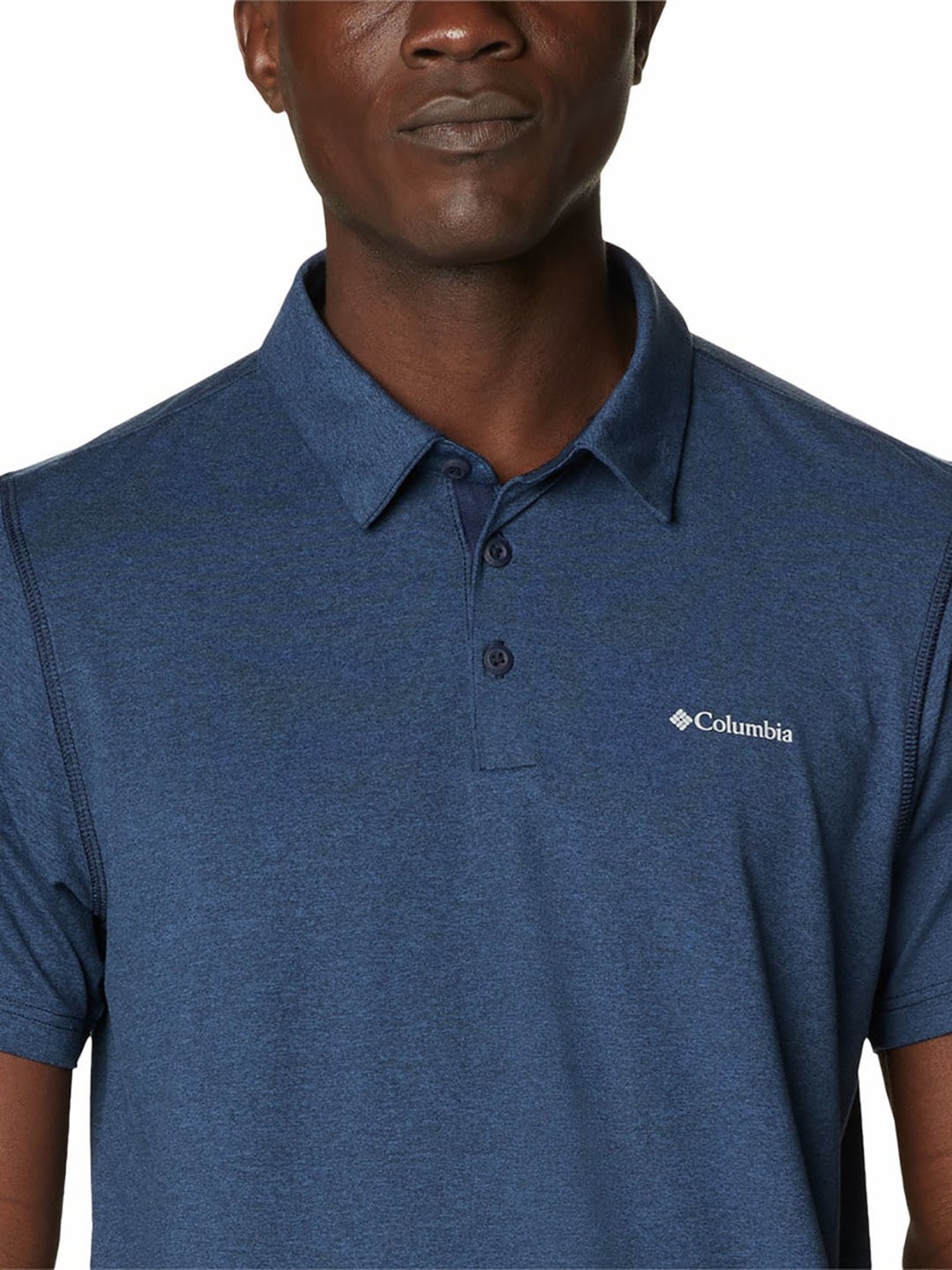 Columbia Men Blue Tech Trail Polo T-Shirt