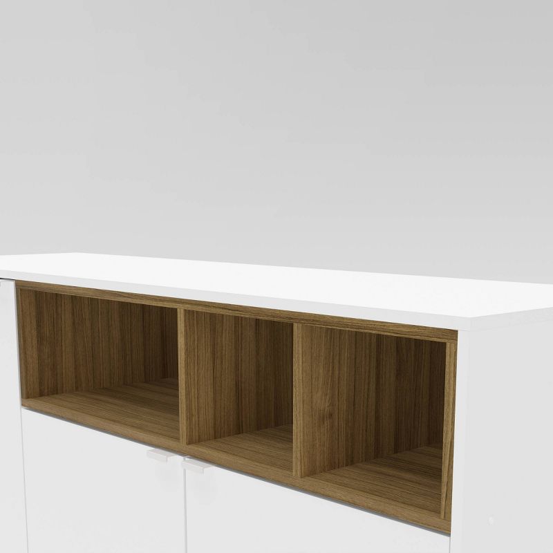 60" Carson Tv Stand White/Walnut - Chique