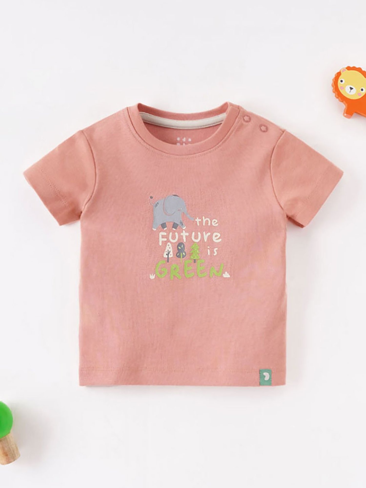 Ed-a-Mamma Baby Pink Printed T-Shirt