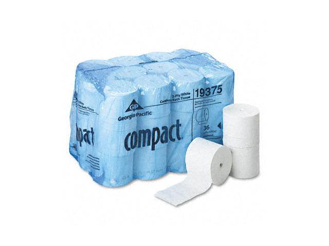 Georgia Pacific 19375 Compact Coreless Bath Tissue, 1000 Sheets/Roll, 36 Rolls/Carton