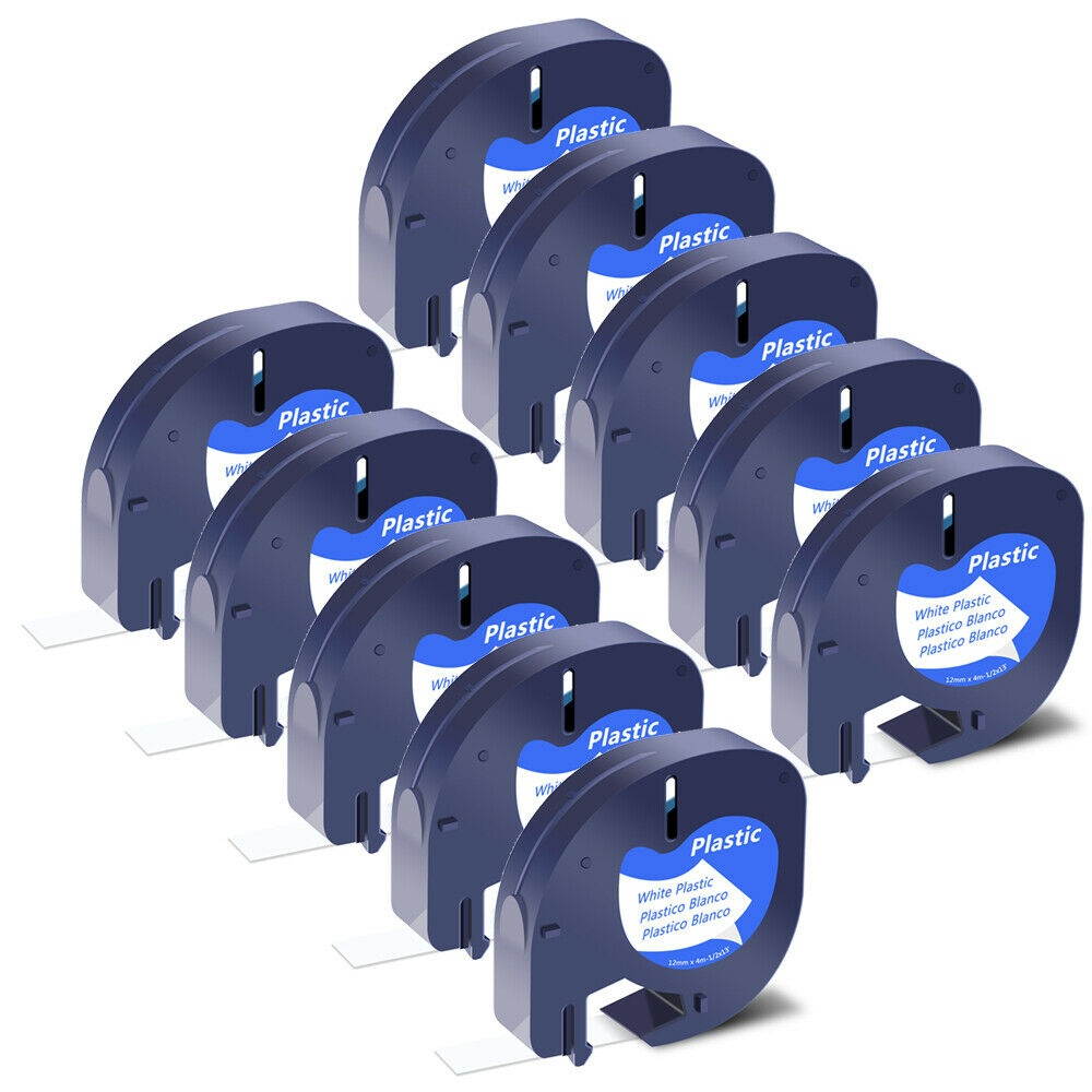10 PK White Plastic Label Tape Fit for DYMO Letra Tag LT 91331 Plus LT100T QX50