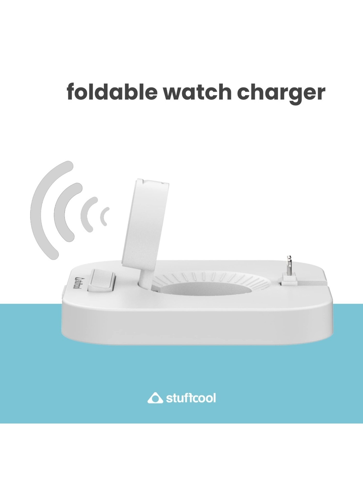 Stuffcool WC810 3-in-1 Wireless Charging Station for iPhones, Samsungs, Apple Watch (White)