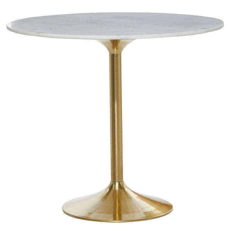 Contemporary Marble Dining Table White - Olivia & May