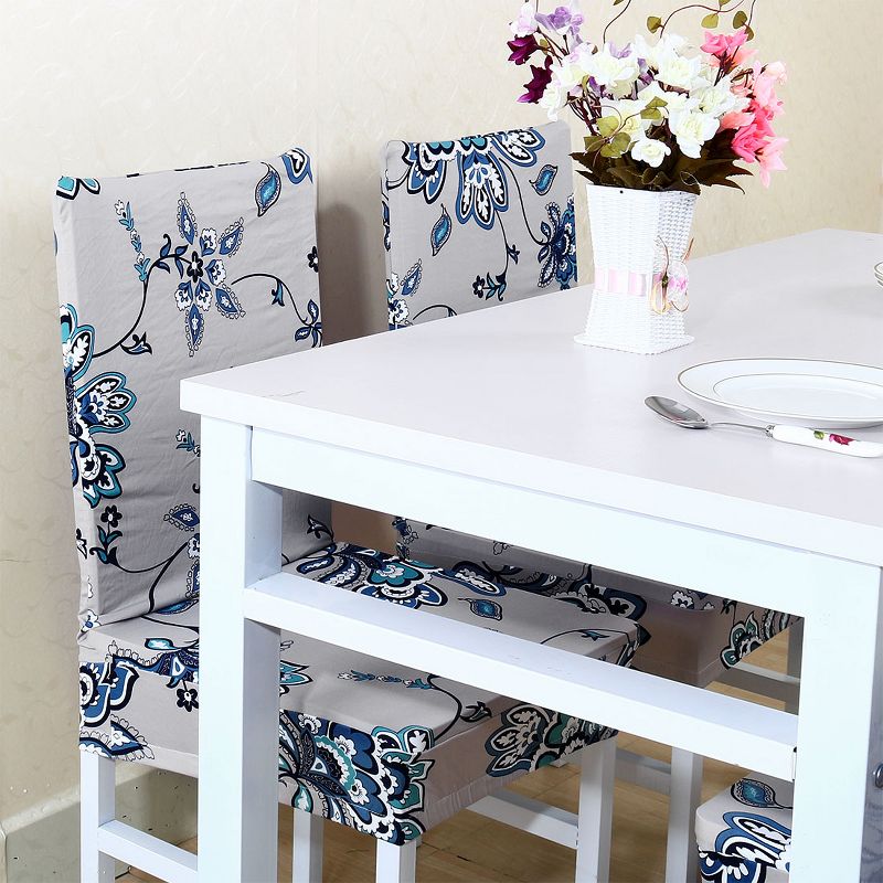 1 Pc Polyester Spandex Stretch Dining Chair Slipcovers Multicolored  - PiccoCasa