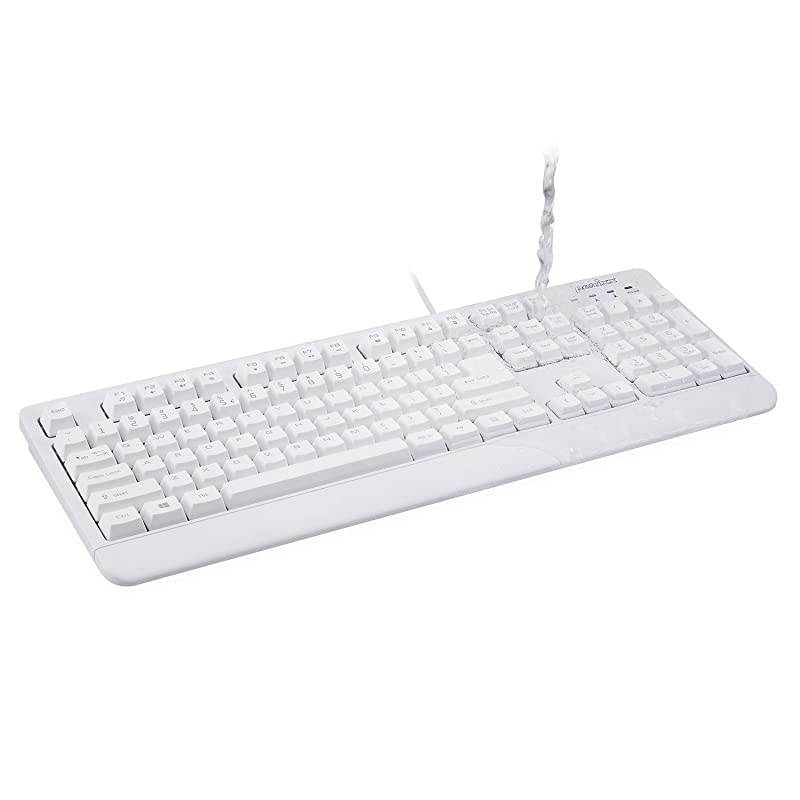 PERIBOARD517 Wired Washable USB Keyboard Certified with IP 65 Level White US English Layout