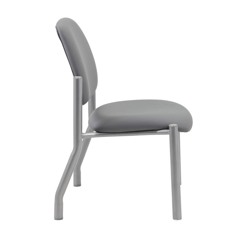 Armless Guest Chair Gray - Boss Office Products