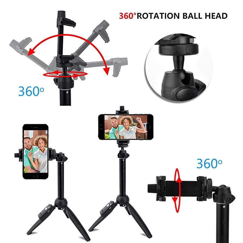 Stick40 Inch Extendable Stick Tripod and Phone Tripod Stand with Rechargeable Wireless RemoteCompatible with iPhone 11 Pro Xs X 8 7 6 PlusSamsung Galaxy S8 S9 S10GoproCamera
