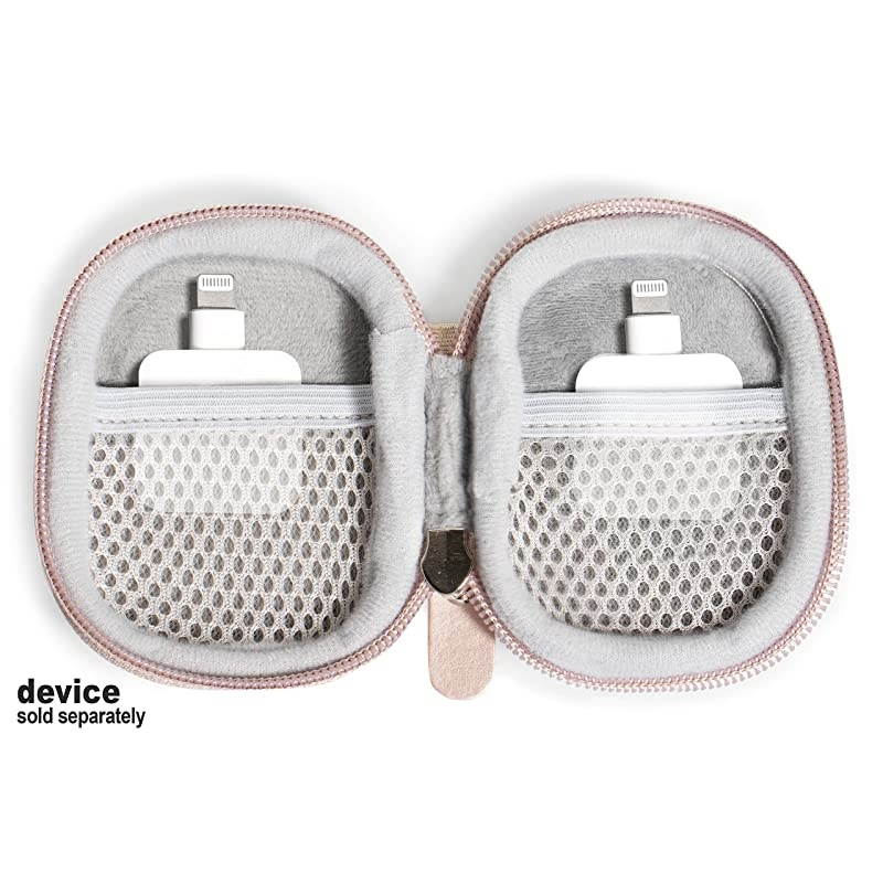 Protective and Carry case for Square Reader for magstripe with Both Lining mesh Pockets for up to 2 Square Reader Rose Gold