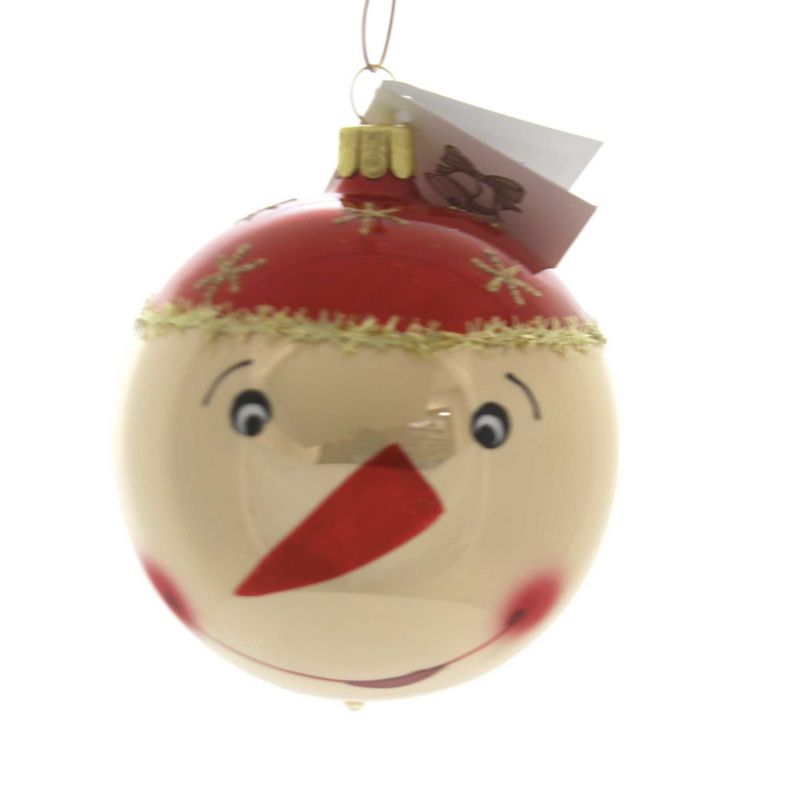 Golden Bell Collection 3.5" Funny Face Snowman Christmas Ornament Ball  -  Tree Ornaments
