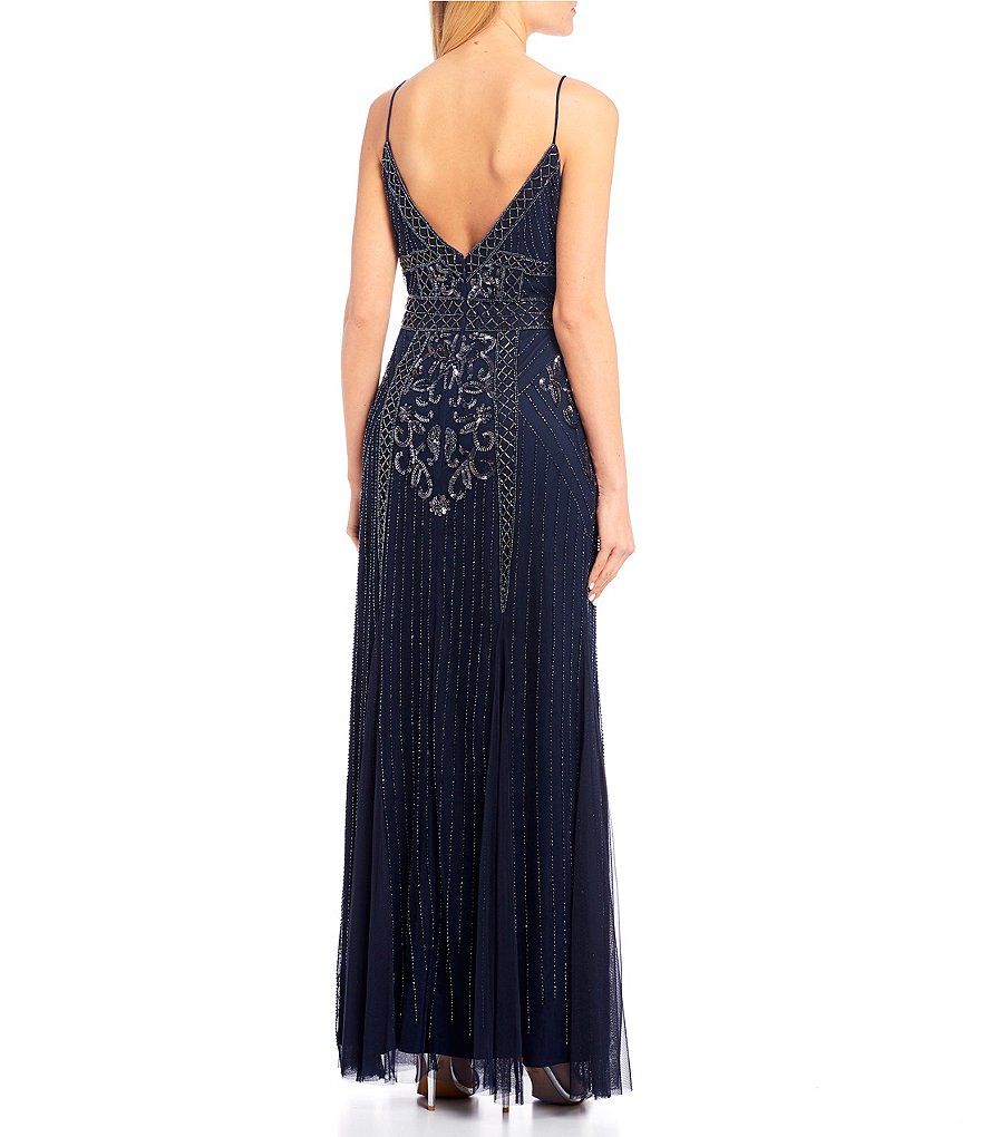 Jump Spaghetti Strap Beaded Long Dress