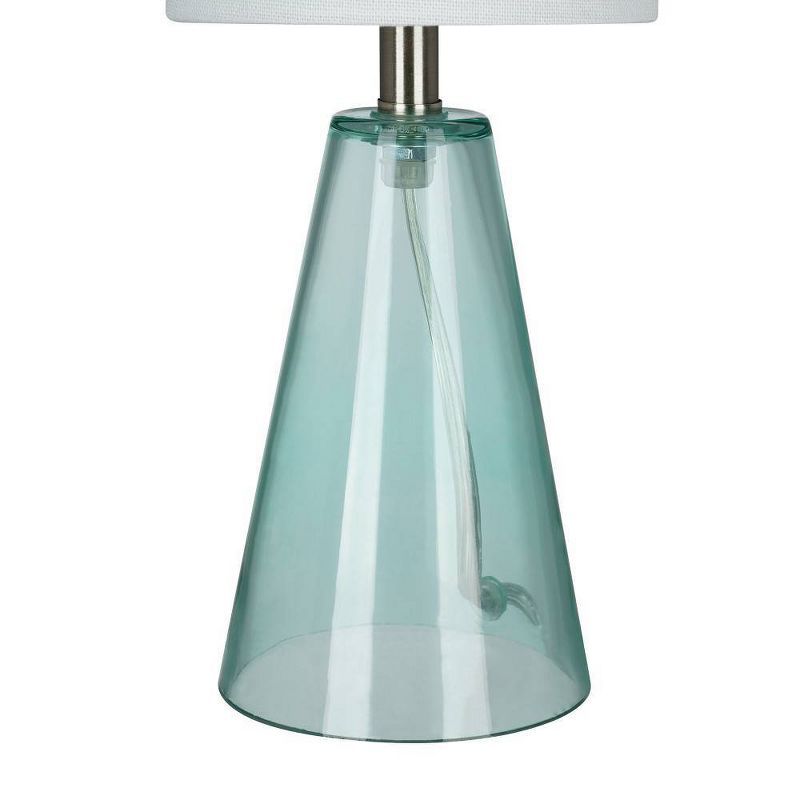 14" Glass Accent Table Lamp Teal - Cresswell Lighting