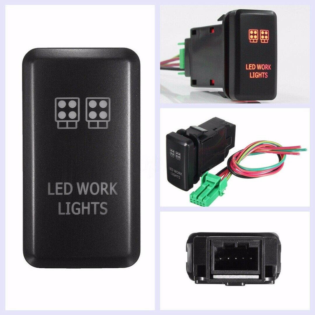 12V Push Switch Orange LED Light Bar For Toyota Fortuner Hilux Tacoma 2005-2011