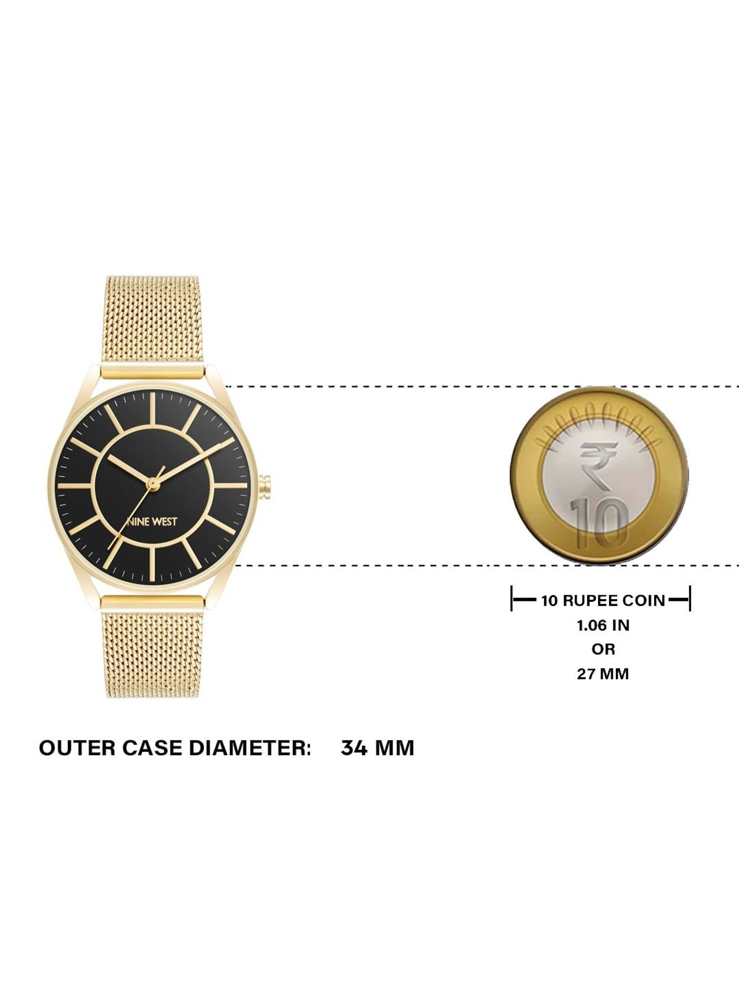 Nine West NW-1922BKGB Analog Watch for Women