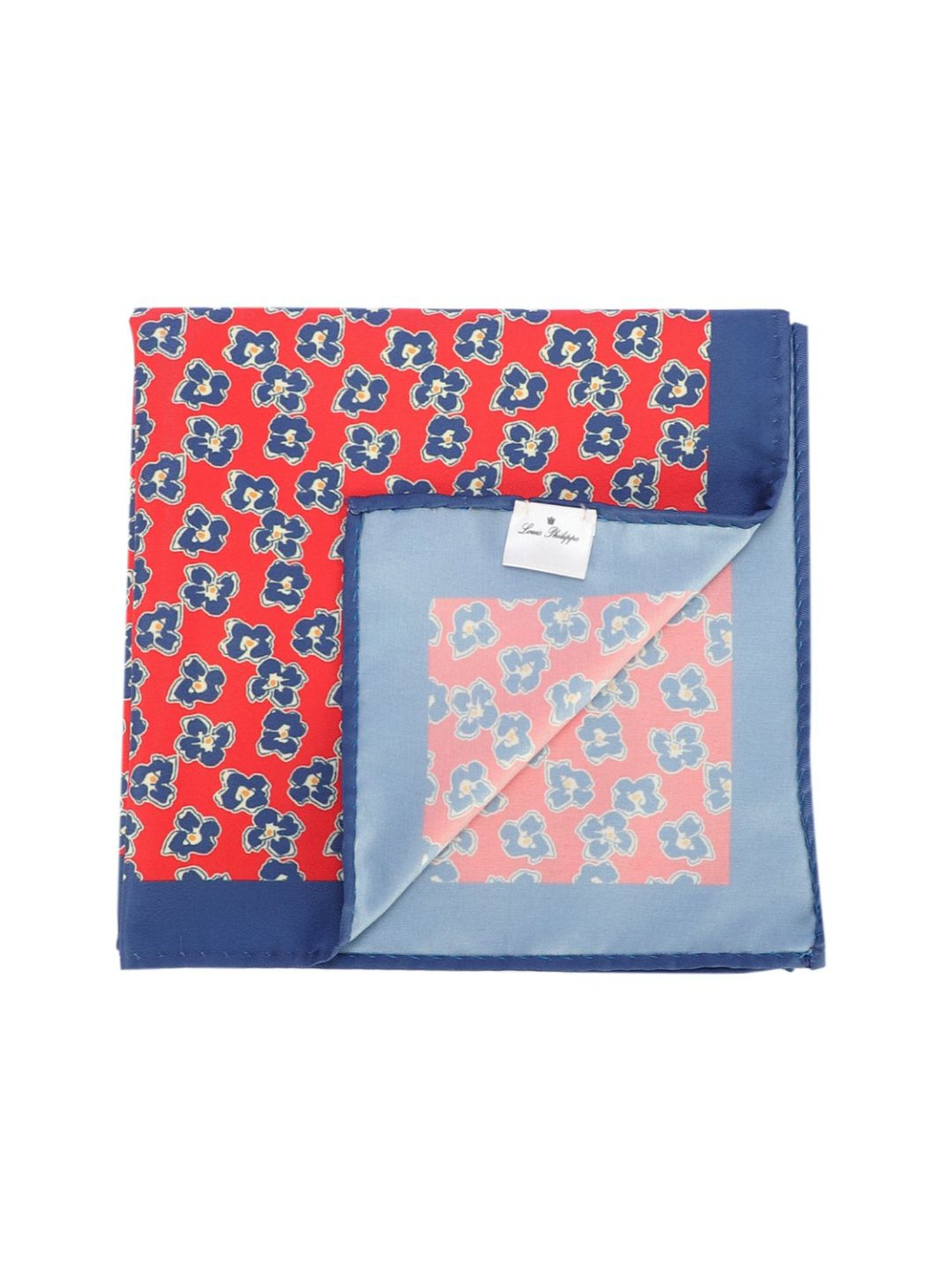 Louis Philippe Red & Blue Printed Pocket Square