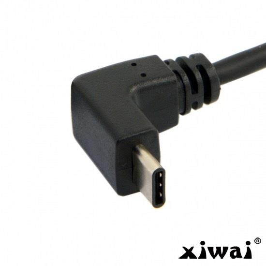 Xiwai USB 3.1 USB-C Up Down Angled to 90 Degree Down Angled A Male Data Cable for Macbook & Tablet & Phone