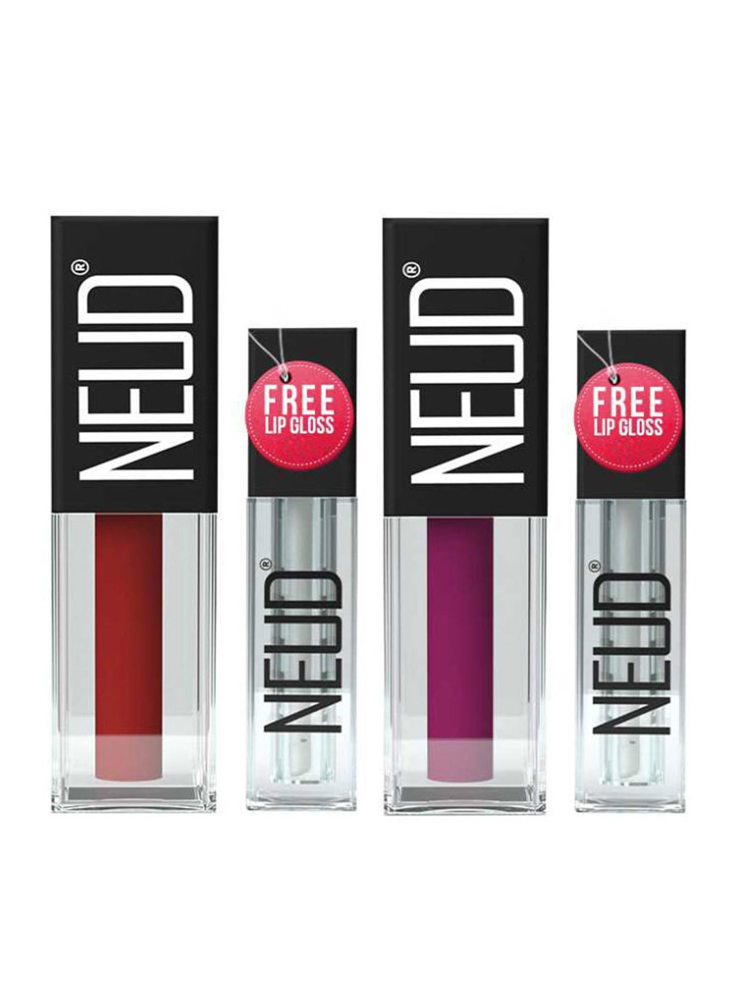 Neud Matte Liquid Lipstick Combo Boss Lady & Perfect Pout with Two Lip Gloss Free